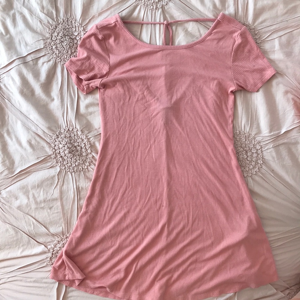 Open-backed Ribbed Skater Dress